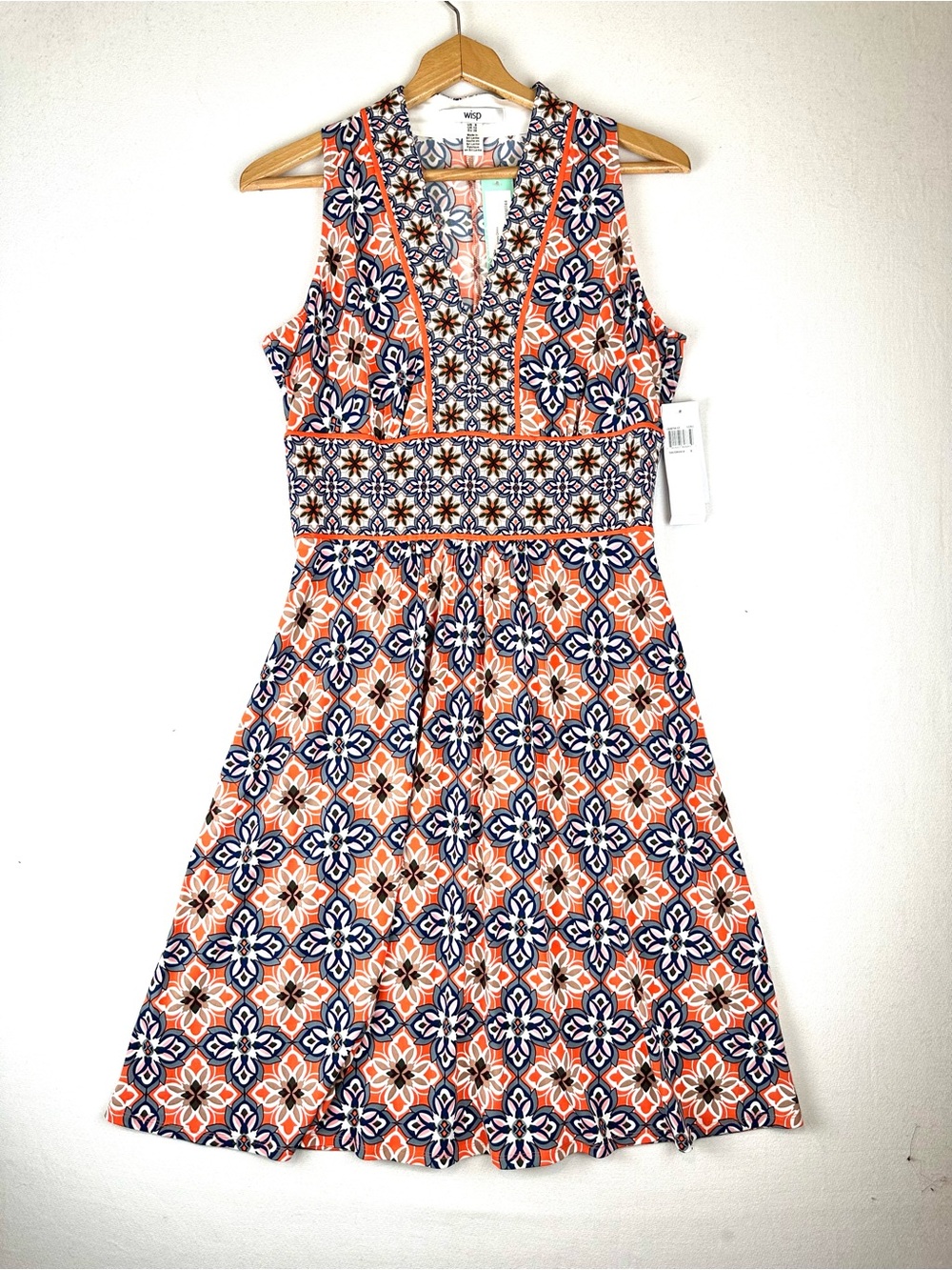 Wisp‎ Stitch Fix Ryenne Jersey Dress Orange/Navy NWT